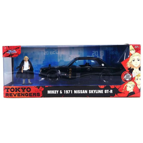 Модель Машинка с фигуркой Hollywood Rides Tokyo Revengers 1:24 1971 Nissan Skyline GTR W/Mikey
