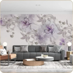 Фотообои 3D Цветы в спальню, в гостиную, на кухню 500х270