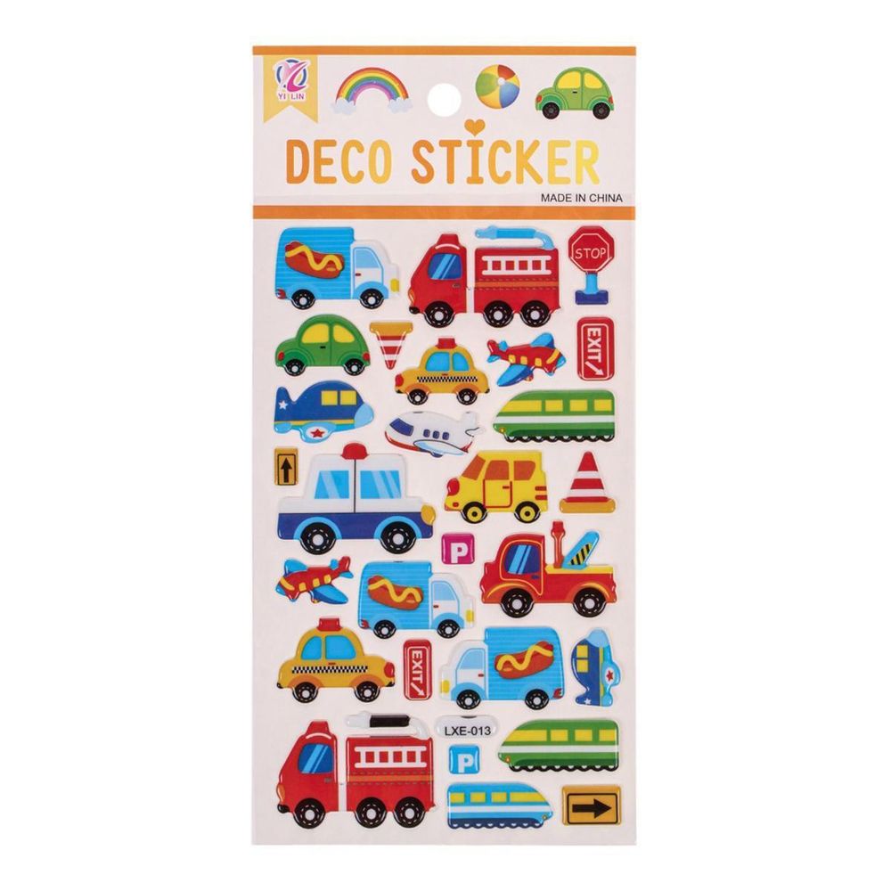 Наклейки выпуклые "Машины" 20*10см.