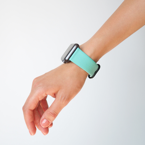 Ремешок для Apple Watch 44/45/46 mm из кожи теленка, цвета тиффани