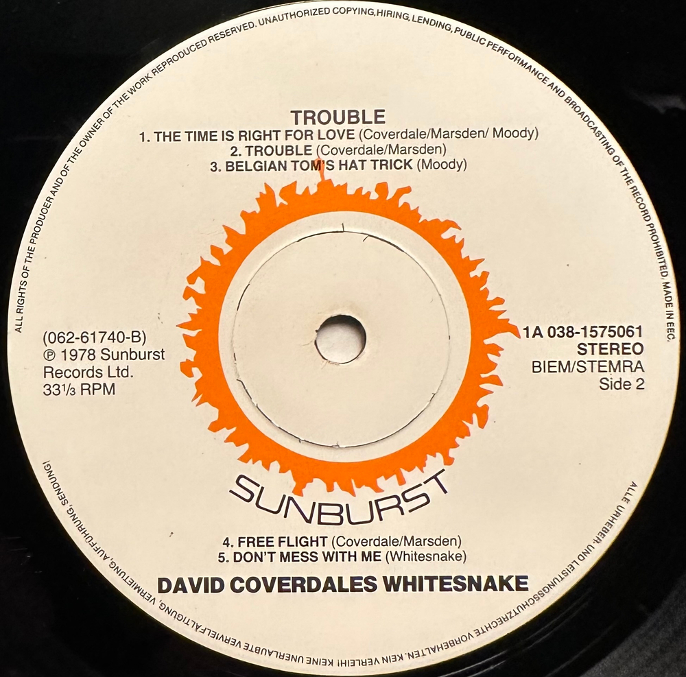 Whitesnake - Trouble (Голландия 1983г.)