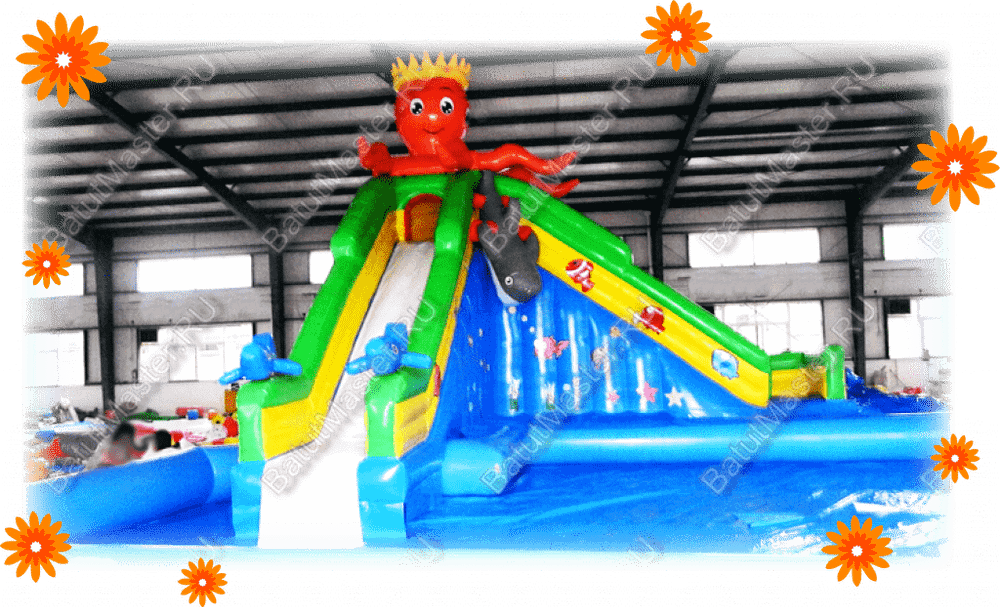 Наземный надувной аквапарк «Осьминог» 28*20*6 м