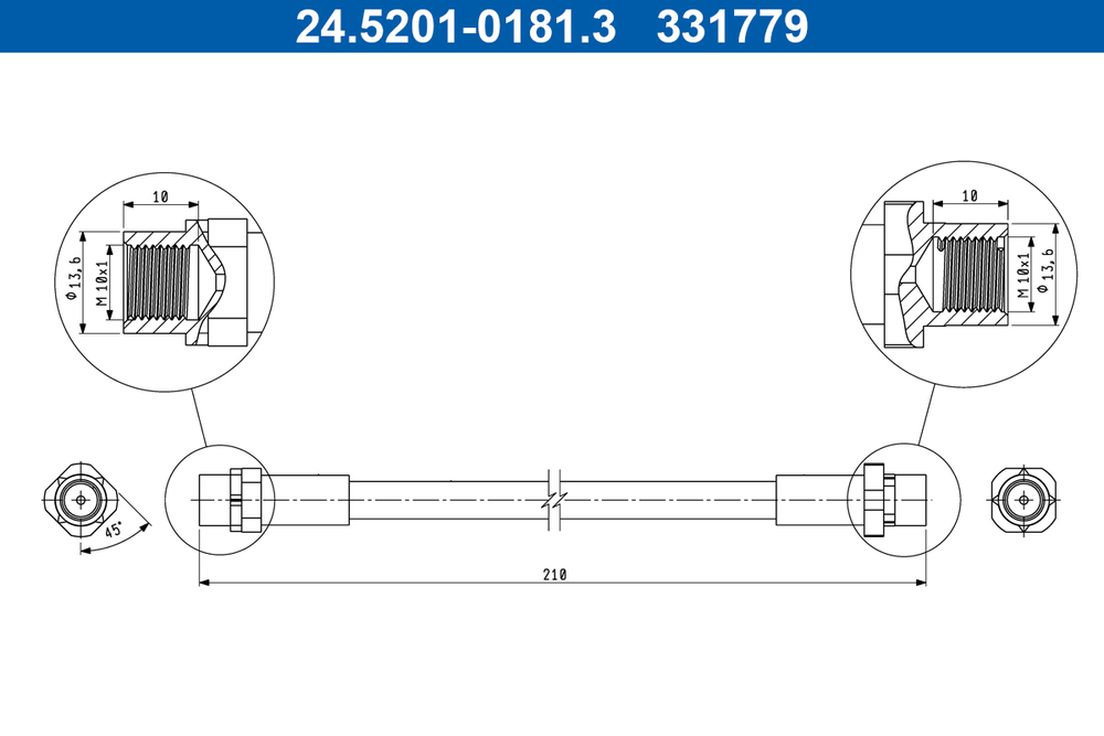 ATE - 24520101813-ATE - Brake Hose