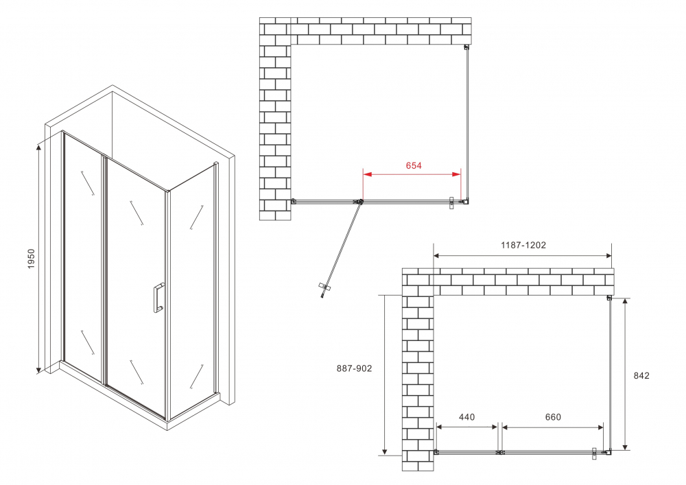 Душевой уголок ABBER Sonnenstrand AG04120BS-S90B