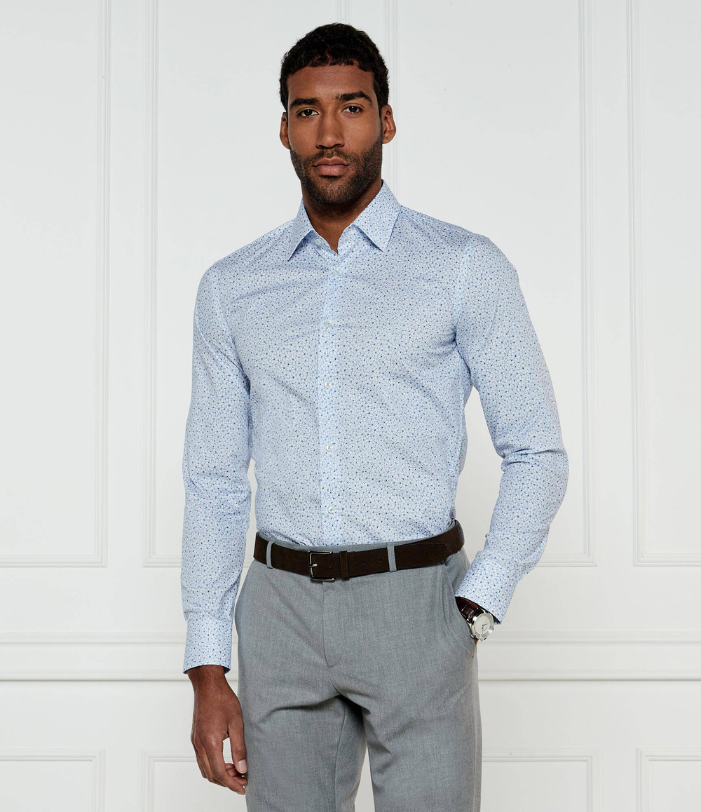 Рубашка H-HANK-kent-C1-214 BOSS BLACK - голубой(50533021)