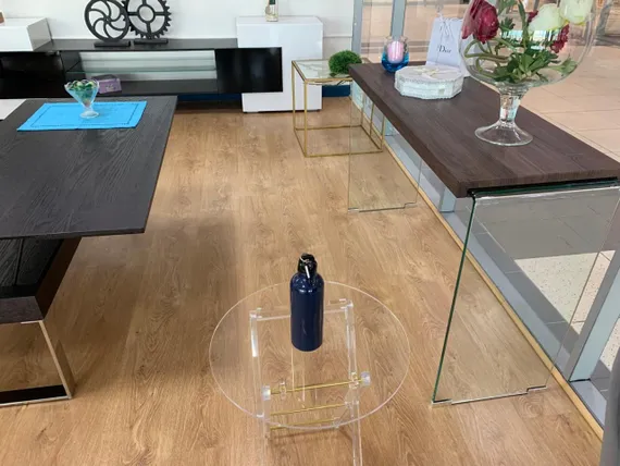 Консоль Glass с деревянной столешницей