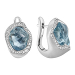 Серьги с Аквамарином и Бриллиантами, E0030-56/1