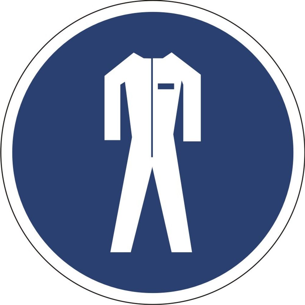 Знак M07 Работать в защитной одежде (табличка, наклейка)