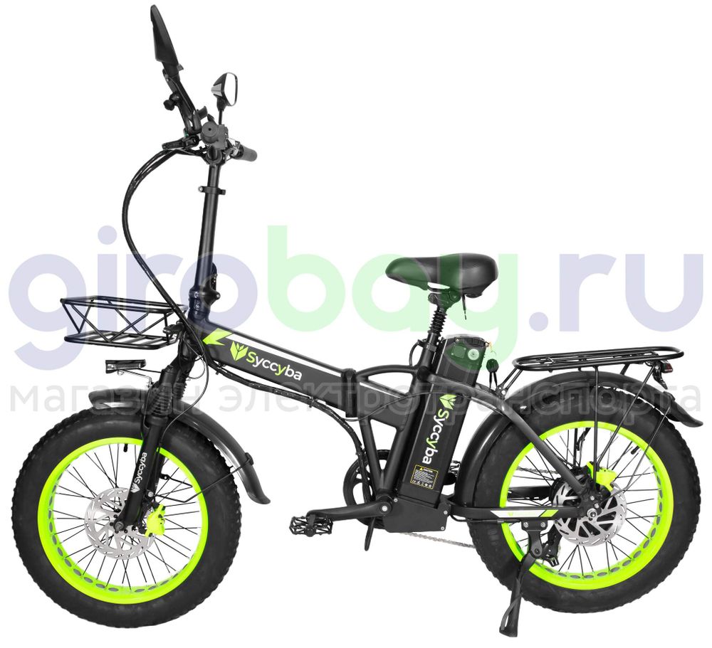 Электровелосипед Syccyba F10 Pro 2025 года (48V/15Ah) - Салатовый обод фото №3