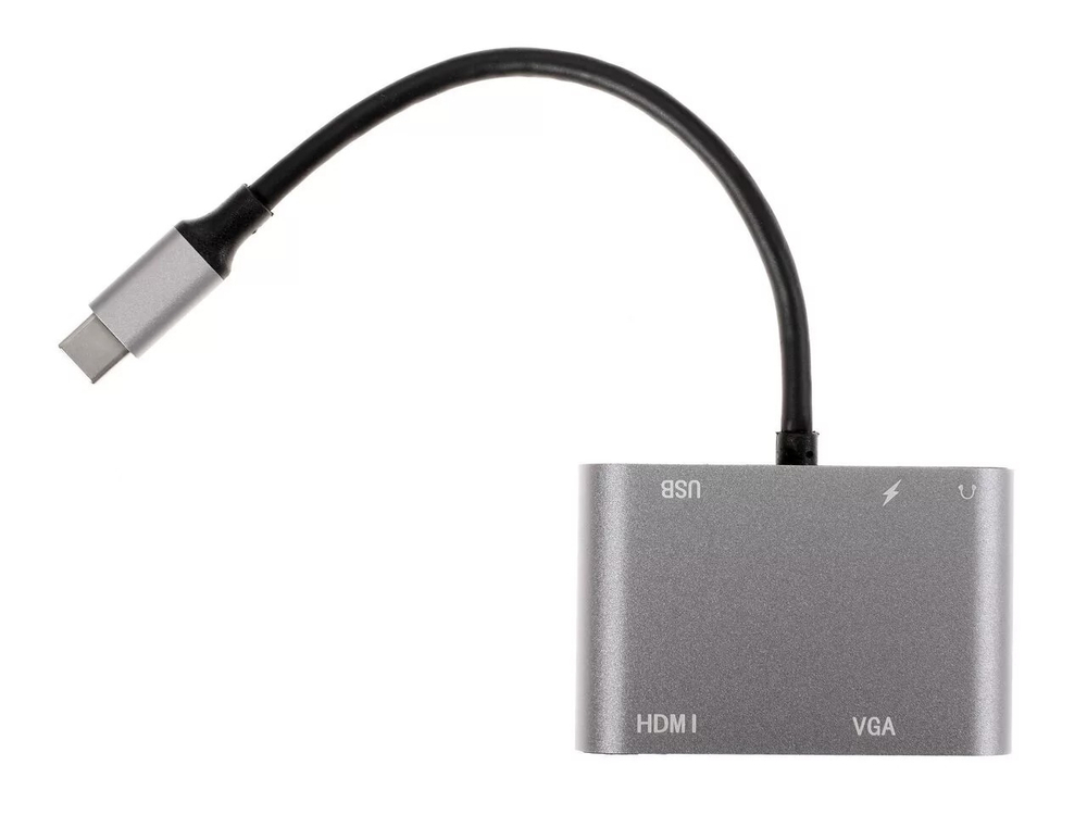 USB-хаб (концентратор) Aopen/Qust Кабель ACU4511 Адаптер USB Type-Cm--&gt;VGA, HDMI 4k*30Hz, USB3.0, PD, Audio, iOpen (Aopen/Qust)[4895182217928]