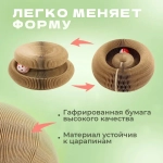 Когтеточка - трансформер с шариком для кошек «МУРРРЛЫКА», радуга, 6 трансформаций, 11*24см