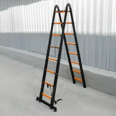 Лестница-стремянка телескопическая алюм. бытовая 2.5+2.5м (8+8 ступ.) ISMA ISMA-UP250-M