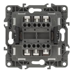12-1104-04 ЭРА Выключатель двойной, 10АХ-250В, IP20, Эра12, шампань