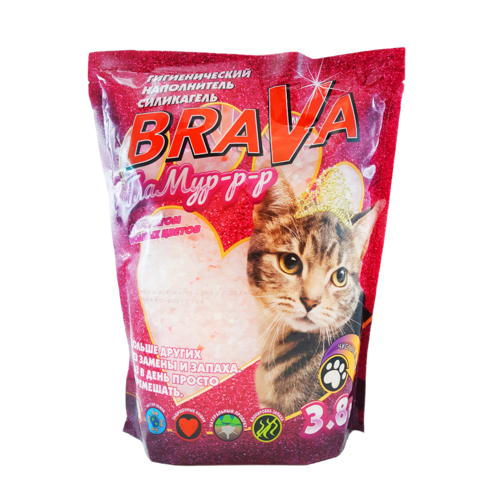 Brava наполнитель силикагелевый для кошек гламур полевые цветы