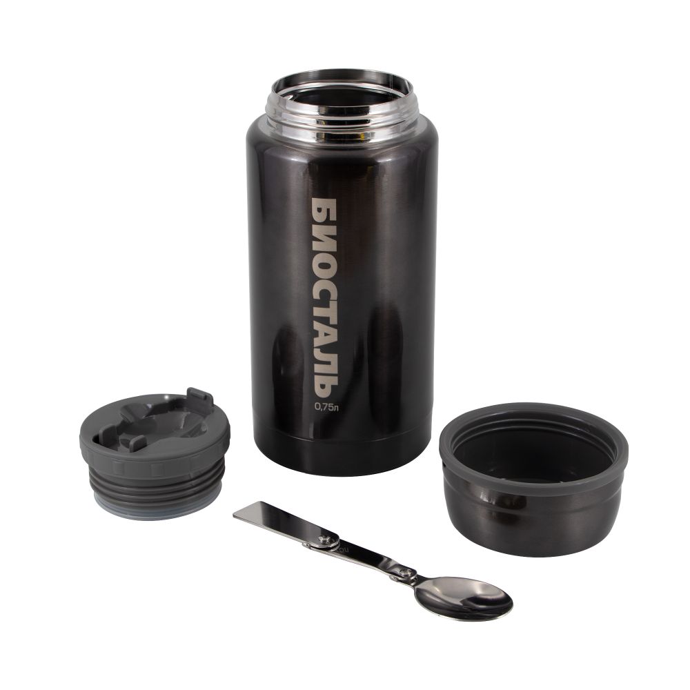 Термос для еды &quot;Биосталь&quot; с широкой горловиной и ложкой, 0,75 л/12/