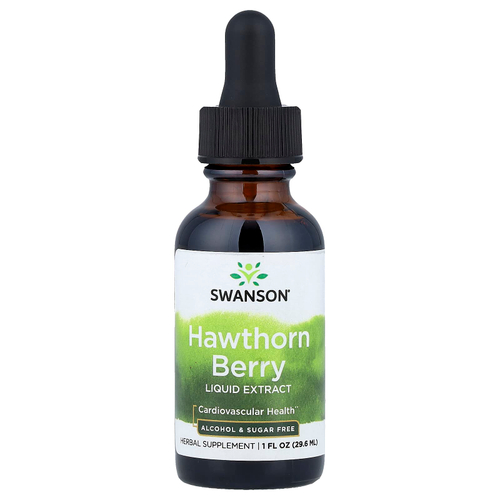 Swanson, Жидкий экстракт ягод боярышника, без спирта и сахара, 29,6 мл (1 жидк. унц.)