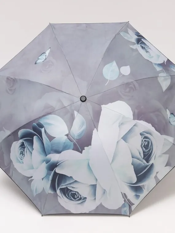 Зонт механический «Розы», ветроустойчивый, 3 сложения, 8 спиц, R = 48 см, рисунок МИКС
