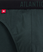 Мужские трусы слипы спорт Atlantic, набор 3 шт., хлопок, черные + изумрудные + каберне, 3MP-094
