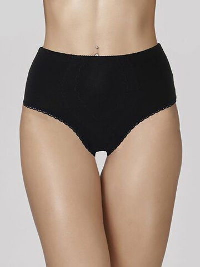 Трусы-слип с завышенной линией талии из хлопковой ткани (Размер: XL) (Цвет: молочный)