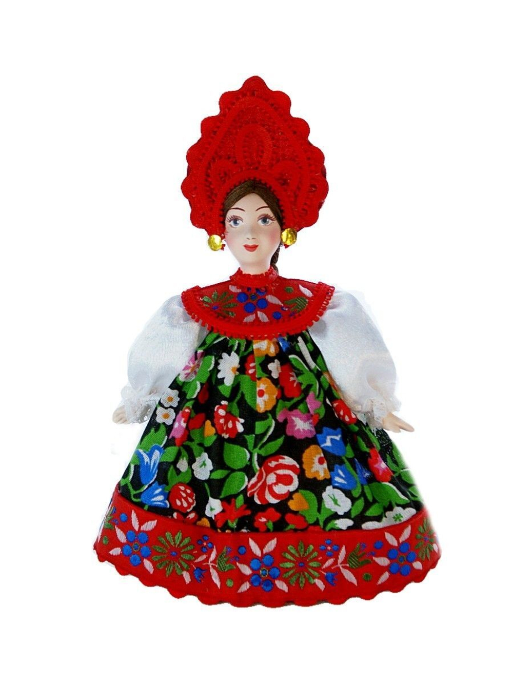 Кукла коллекционная в девичьем праздничном костюме.