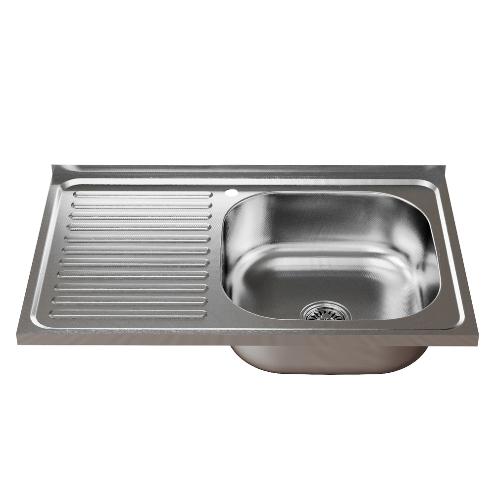 Мойка 80х50 (0,6) прав вып 3 1/2 MIXLINE 16см с сифоном ДЕКОР