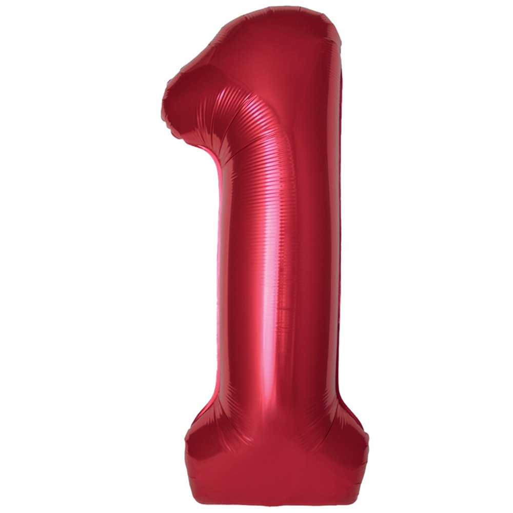 Шар фольгированный Цифра 1 101 см (Красный)