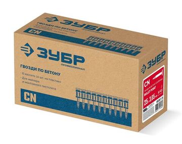 ЗУБР CN усиленные bullet point 25 х 3.05 мм, гвозди по бетону оцинкованные, 1000 шт (305387-25)