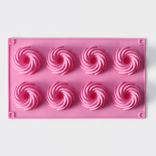 Форма для выпечки «Немецкий кекс», силикон, 17×29×2,5 см, 8 ячеек