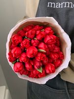 Тюльпаны пионовидные - красный цвет