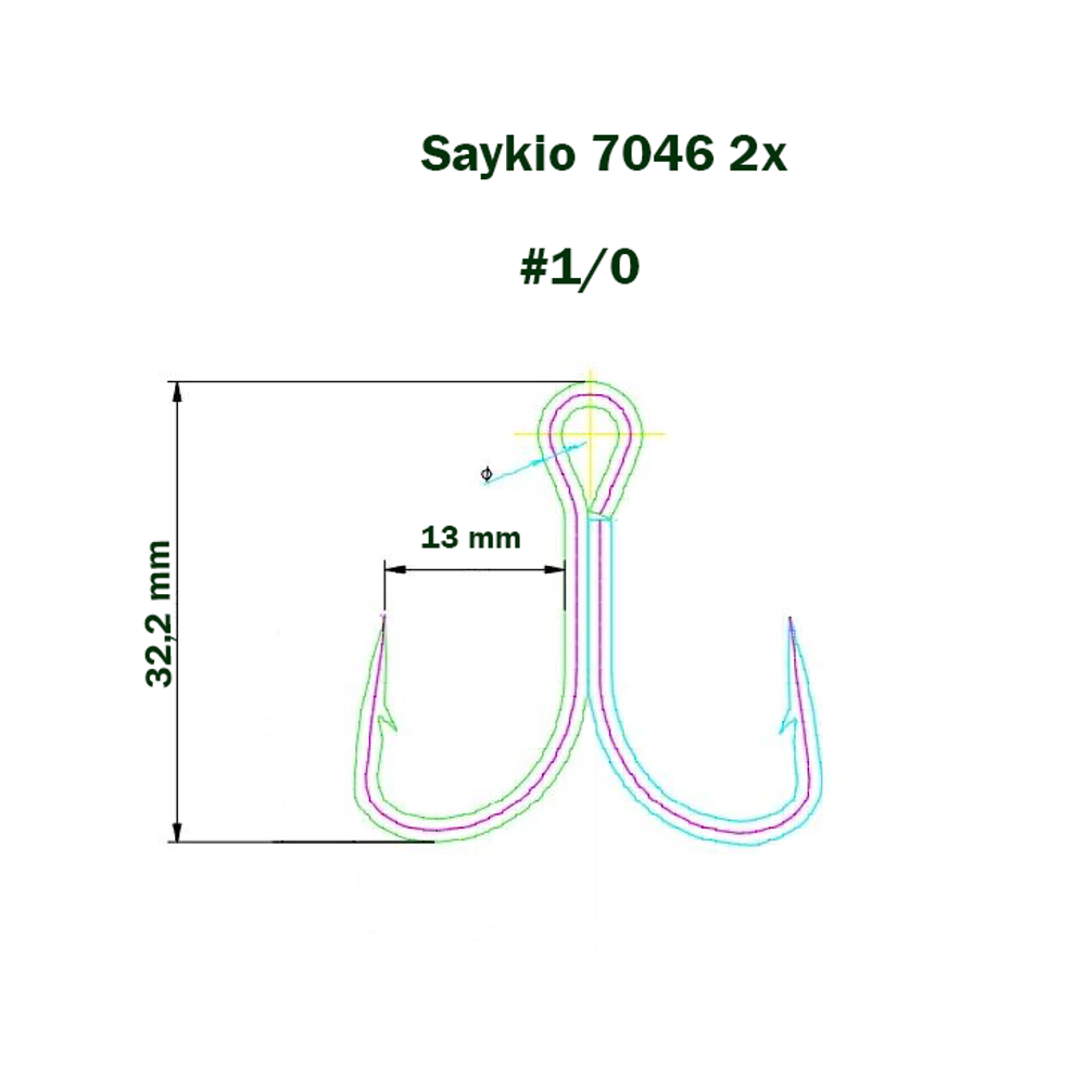 Крючки Saikyo тройн.7046 BN 2X №1/0 (25шт)