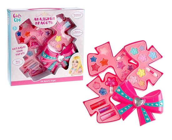 Набор косметики для девочек "Girl's Club" в наборе: тени, губная помада, блеск для губ, лак для ногтей