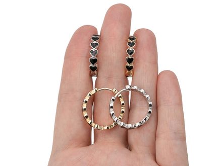 Серьги-Кольца "Сердце" 22мм,