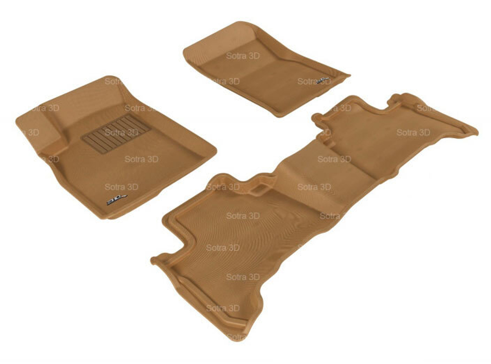 Коврики салона Sotra 3D Lux для Toyota Land Cruiser 120 Prado (2 ряда сидений) бежевые. Артикул STR74-00125