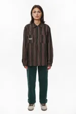 Рубашка YMKASHIX Velvet Tartan оранжевая / зеленая