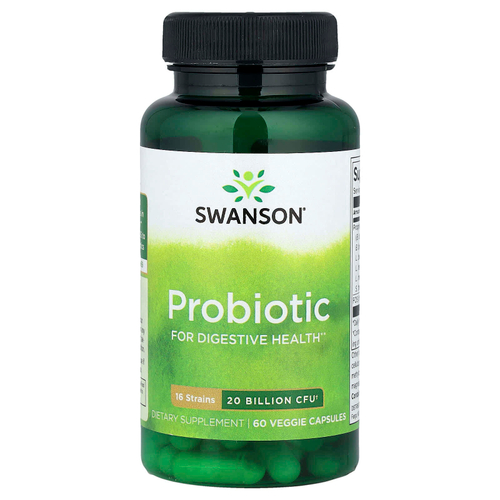 Swanson, Пробиотик, 20 млрд КОЕ, 60 растительных капсул