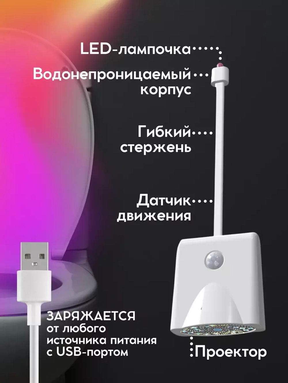 Подсветка для унитаза с датчиком движения