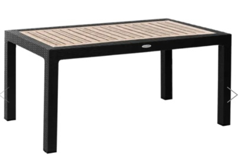 Стол пластиковый Элластик-Пласт RATTAN 160x95см прямоугольный (антрацит)