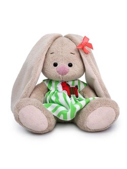 Мягкая игрушка Зайка Ми в полосатом платье 15 см
