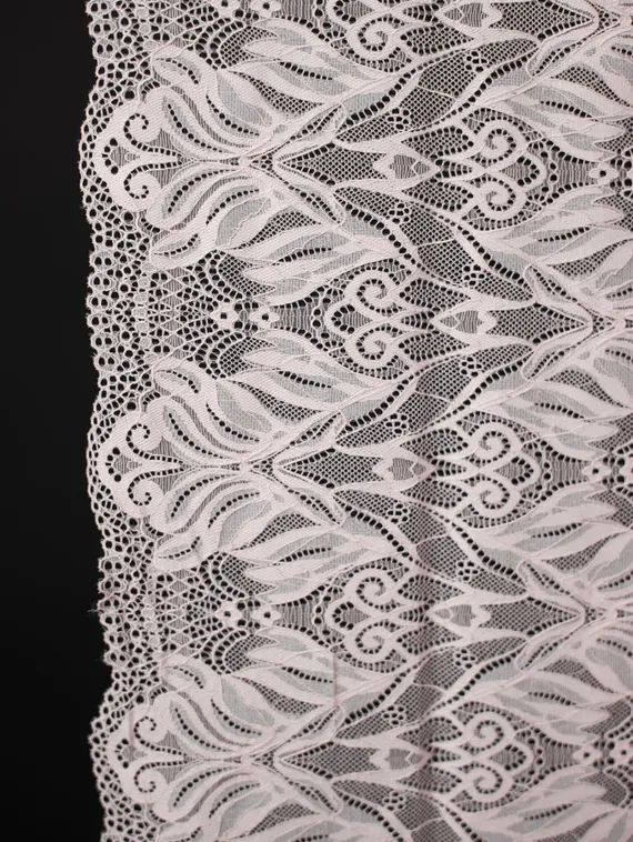 03-294 ОПТ Кружево эластичное 24 см, серебристый пион 168