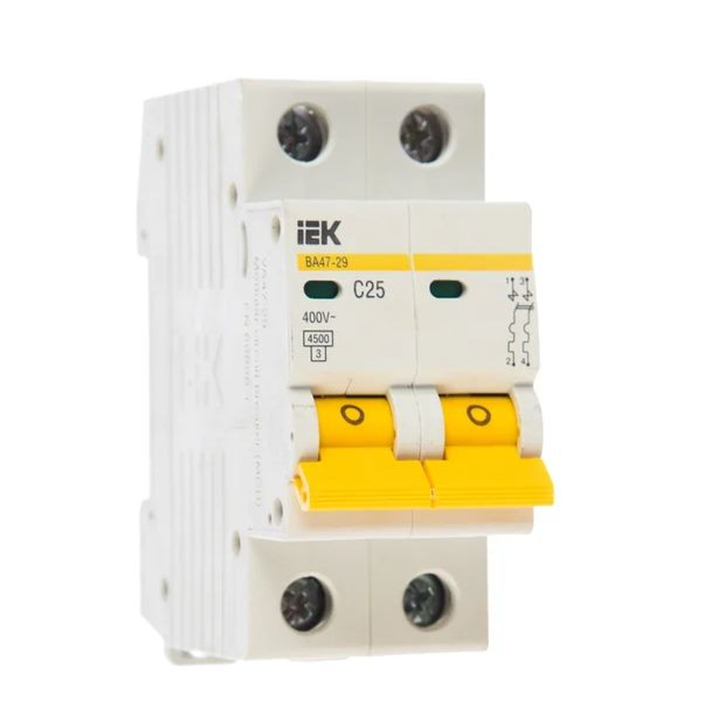 Выключатель автоматический модульный 2п C 25А 4.5кА ВА47-29 KARAT IEK MVA20-2-025-C