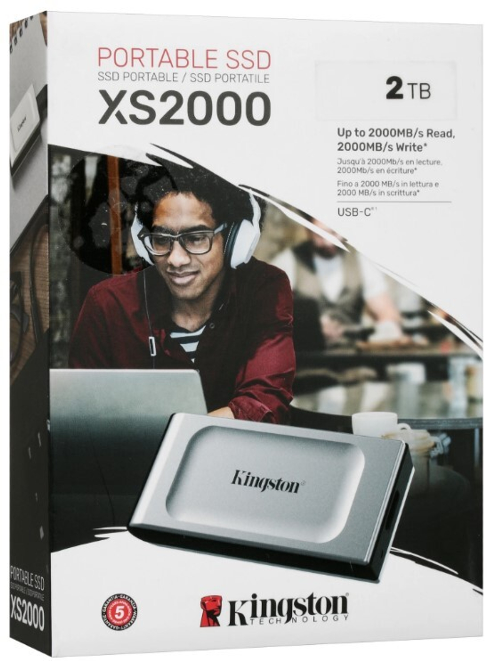 Внешний SSD USB 3.2 Gen 2 Type-C Kingston XS2000 BOC 1000 ГБ