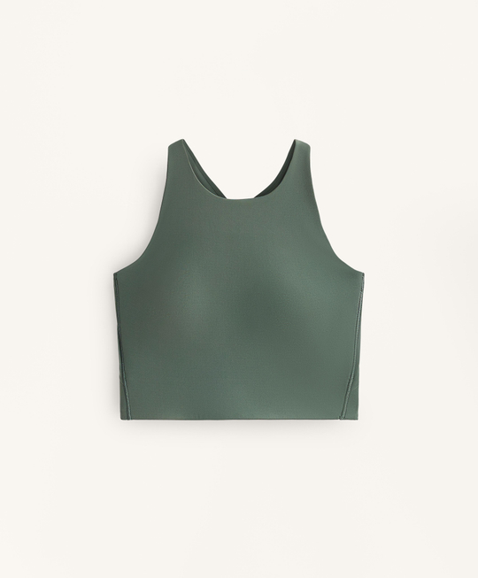 Oysho Кроп-топ с открытой спиной Light Touch, зеленый