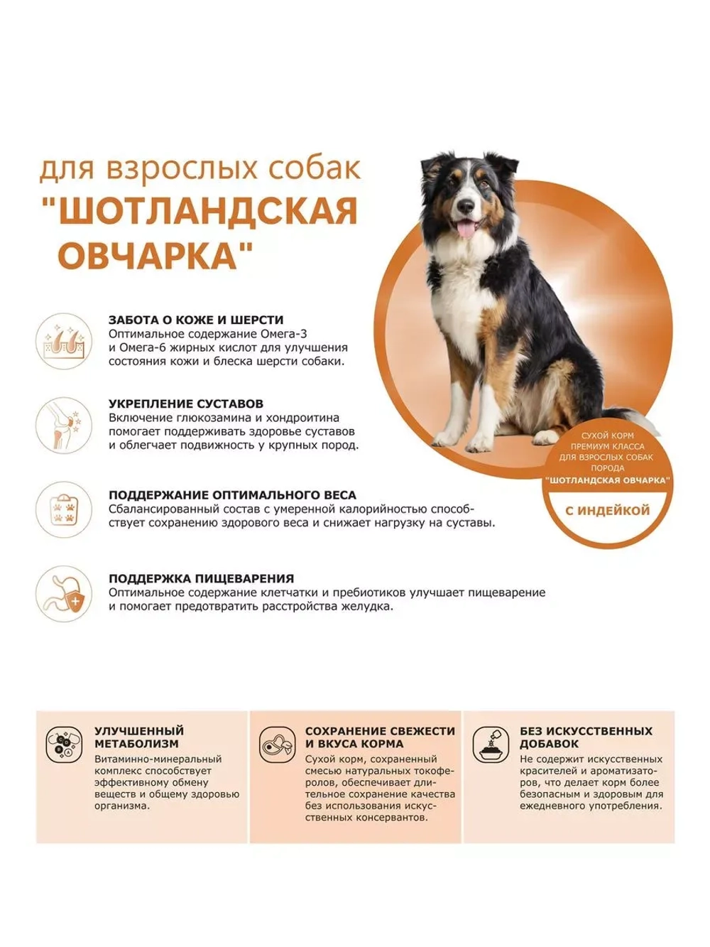 Сухой корм для собак Шотландская овчарка, индейка, 12кг