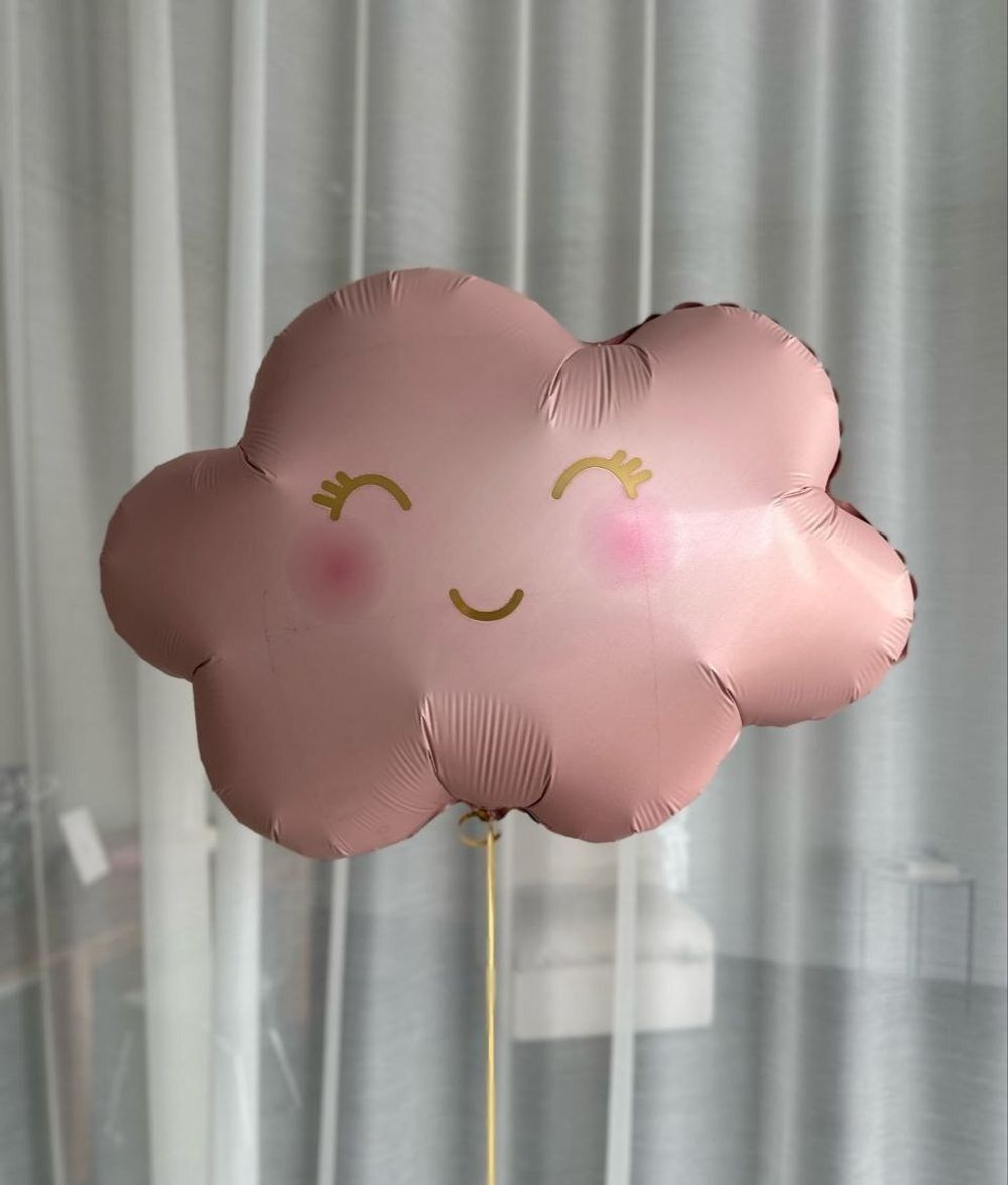 Фигурный шар Розовое облачко с улыбкой - 61см (БГ-35) 