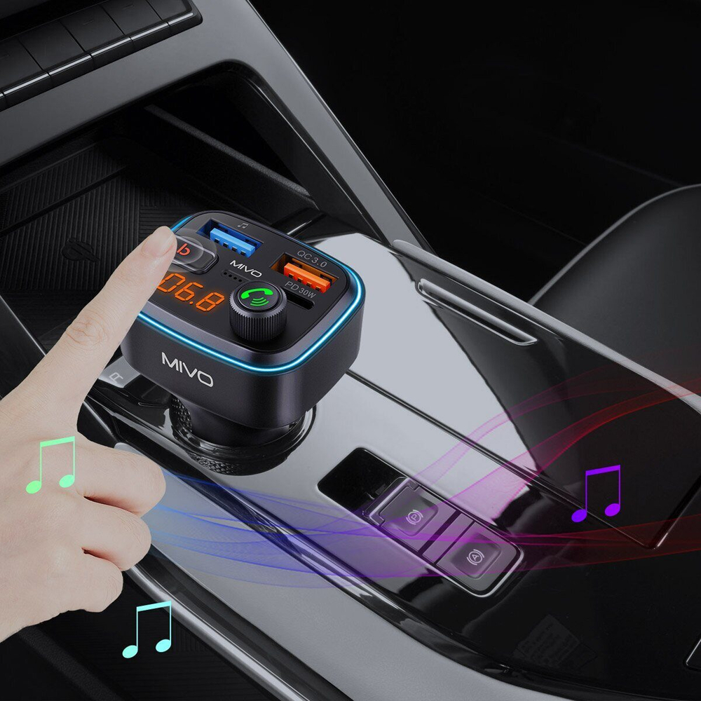 Авто FM трансмиттер MIVO MF-07 Bluetooth/QC3.0/SIRI