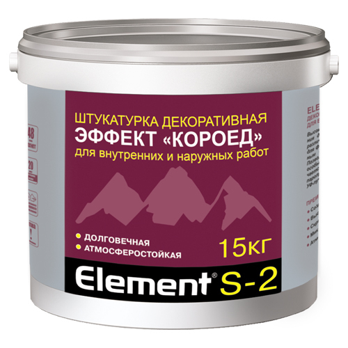 Декоративная штукатурка Alpa Element S-2 эффект короед белая 15кг