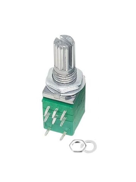 Переменный поворотный сдвоенный линейный 8-контактный резистор с выключателем RV097NS (потенциометр) 5 кОм