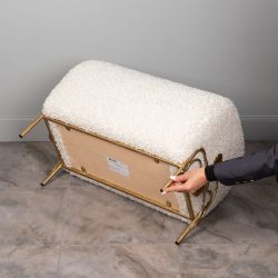 Банкетка Нимфея Какао Античное Серебро