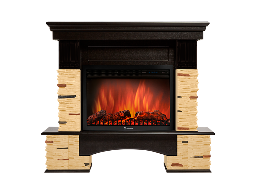 Портал Firelight Pietra Nuovo 25 камень сланец натуральный, шпон темный дуб