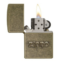 Зажигалка серебристая матовая Zippo Classic с покрытием Antique Brass